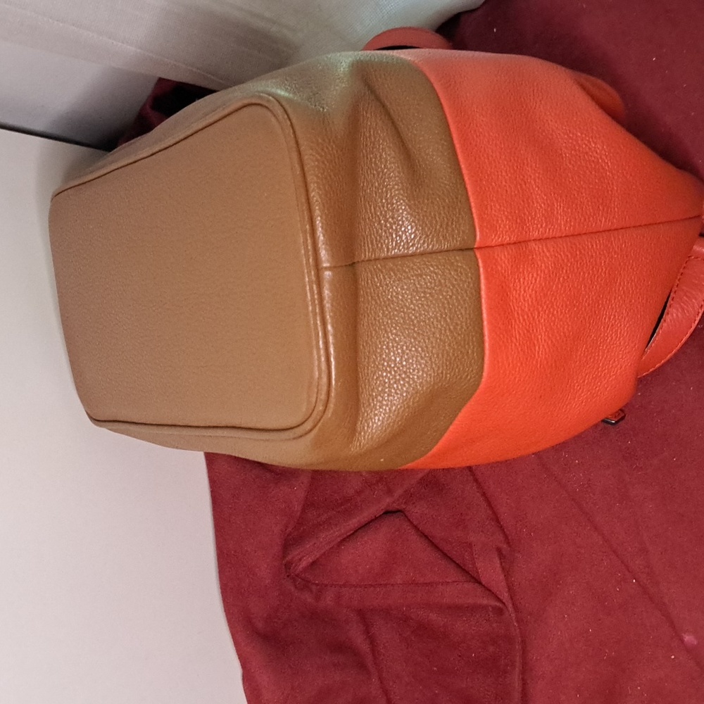 SOLD 🎁 NEW Michael Kors Orange & Brown Soft Pebble Leather Shoulder Bag - Picture 13 of 13